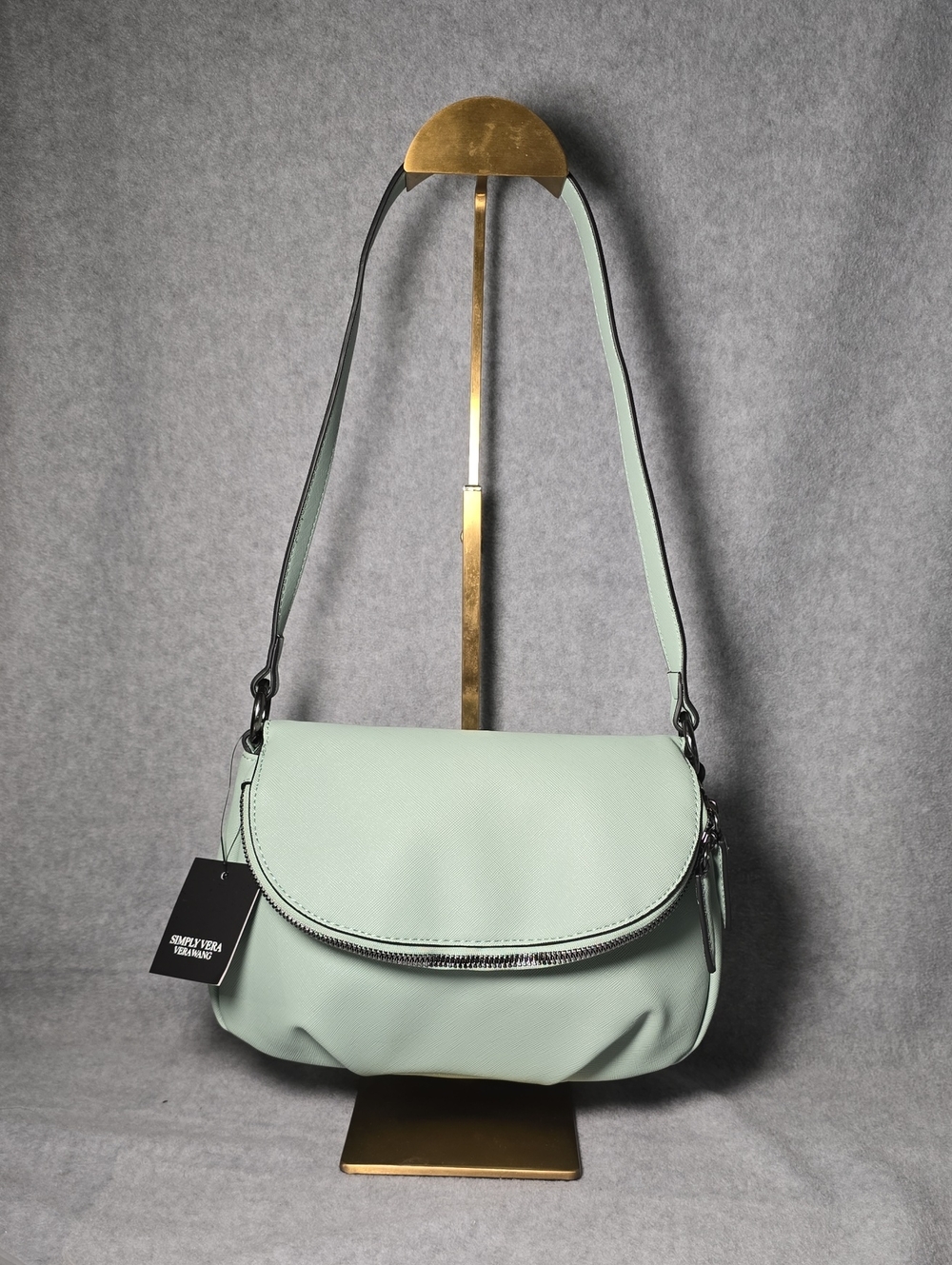 Simply Vera Vera Wang Karmin Mint Green Shoulder Bag Vegan Leather